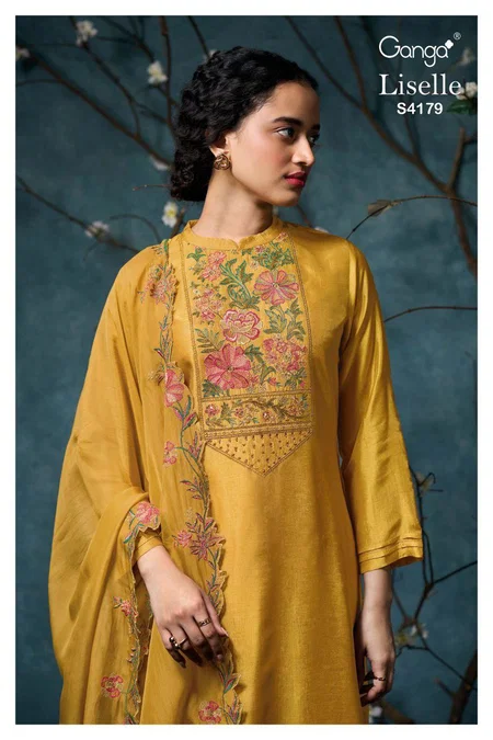 Liselle 4179 By Ganga Bemberg Russian Silk Online Designer Salwar Suits Wholesale 